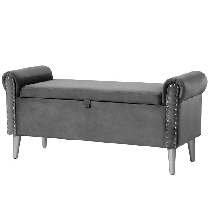 House of Hampton® Dritarastra Upholstered Flip Top Storage Bench